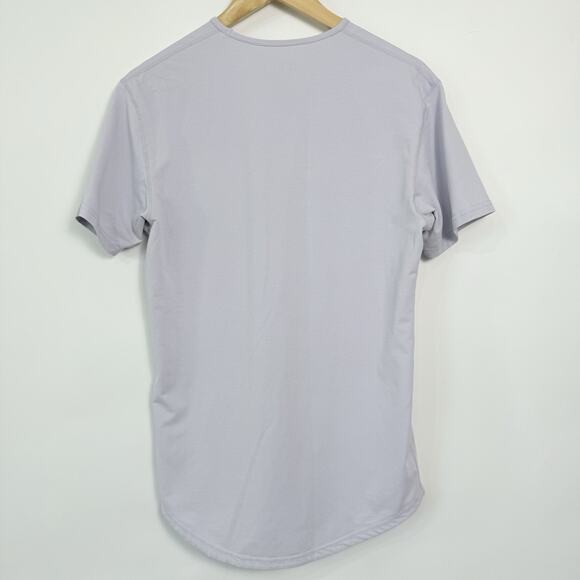 BYLT Shirt Mens S Light Purple Gray Drop Cut Short Sleeve Lux Stretch Gym Casual - Picture 3 of 7